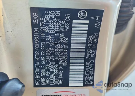 2010 Toyota Prius z USA, uszkodzony, nr VIN JTDKN3DU7A1010190